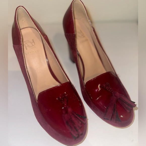 LEHOOR | Chunky Block High Heel Fringe Pumps size 8 - Picture 5 of 7